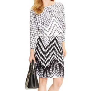 Nine West Women's Casual Formal Elastic Waist Sheath Lined Dress